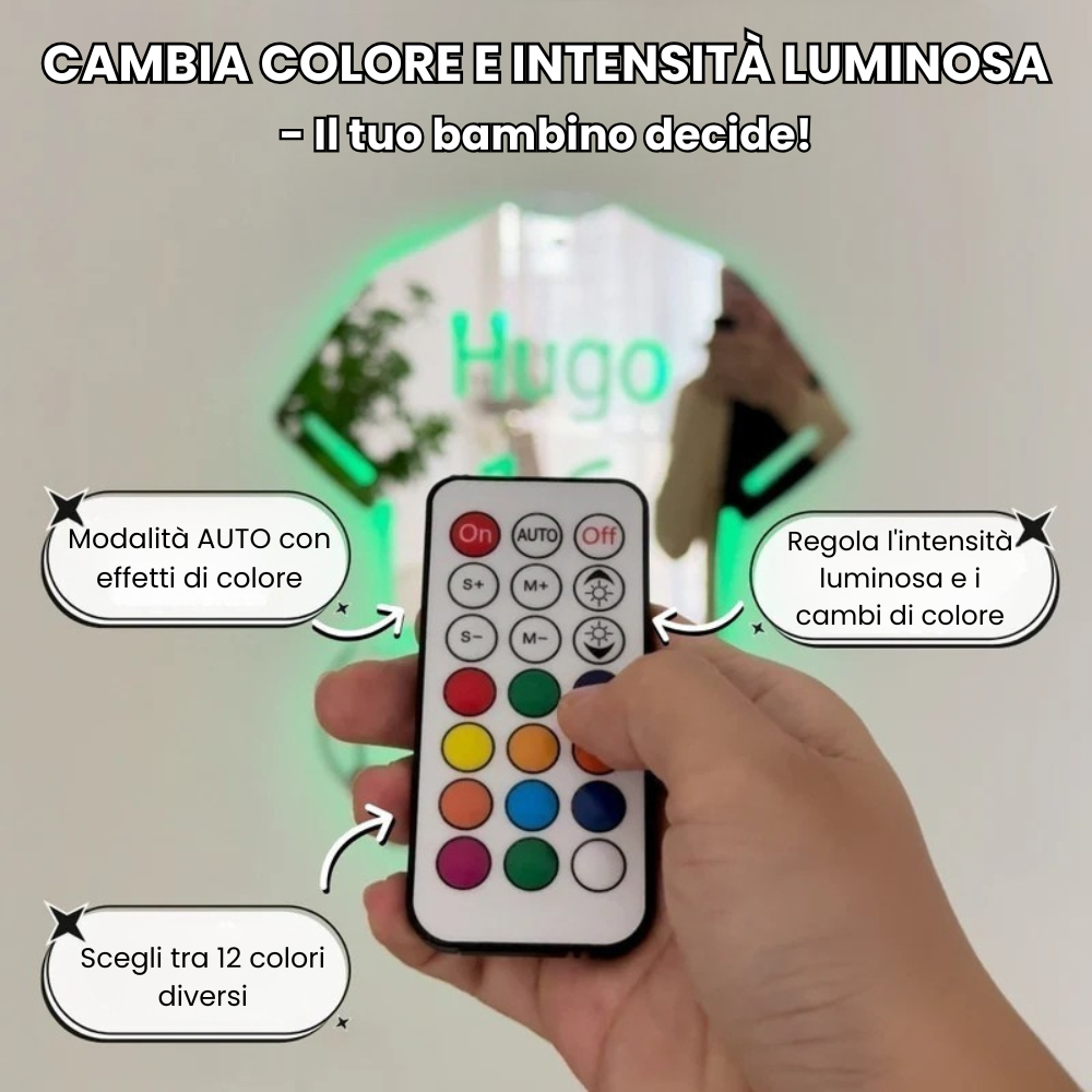 LuceCalcio™ | Specchio LED Maglia Personalizzata (Nome + Numero)
