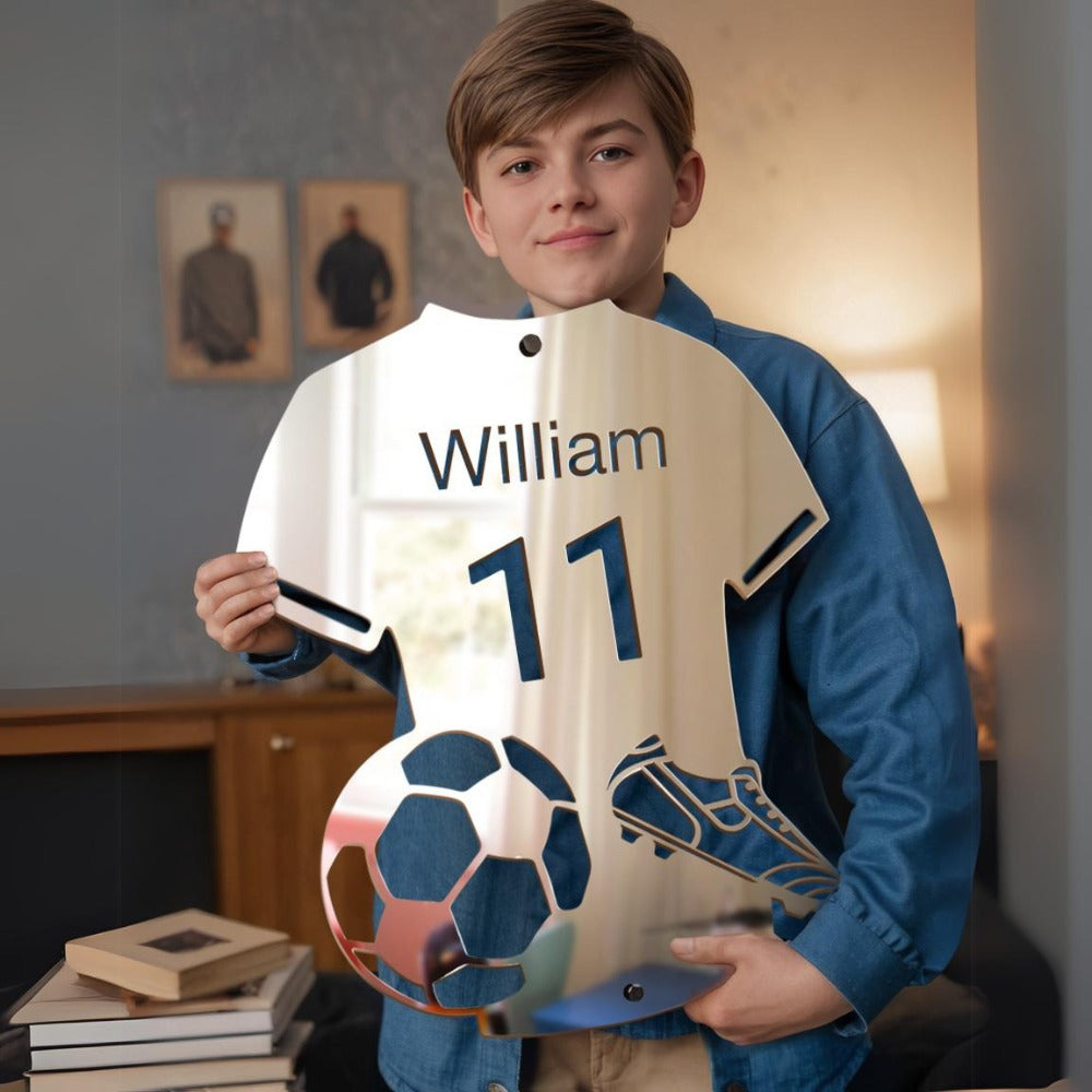 LuceCalcio™ | Specchio LED Maglia Personalizzata (Nome + Numero)